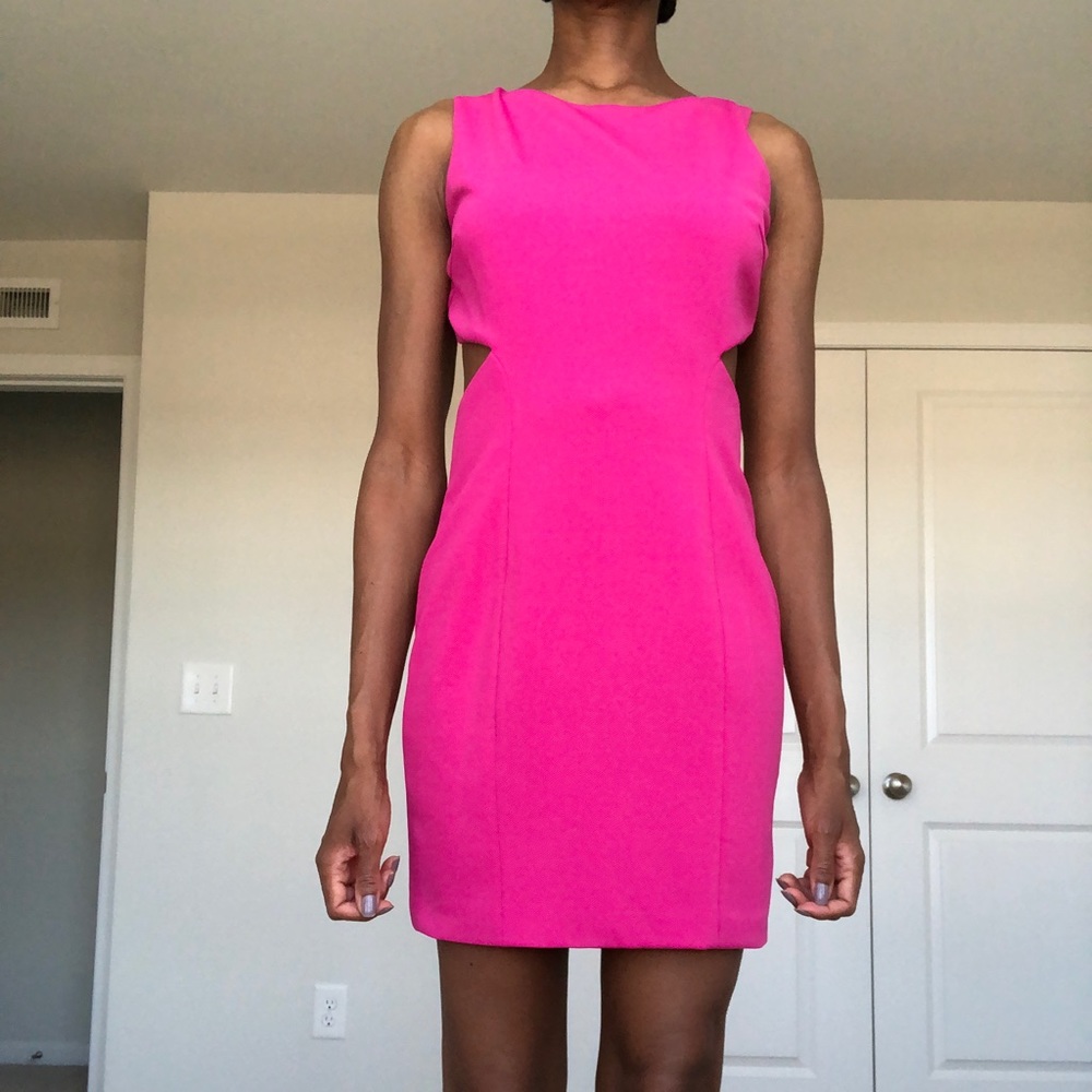 NWOT Forever21 Hot pink sheath dress  side cutouts